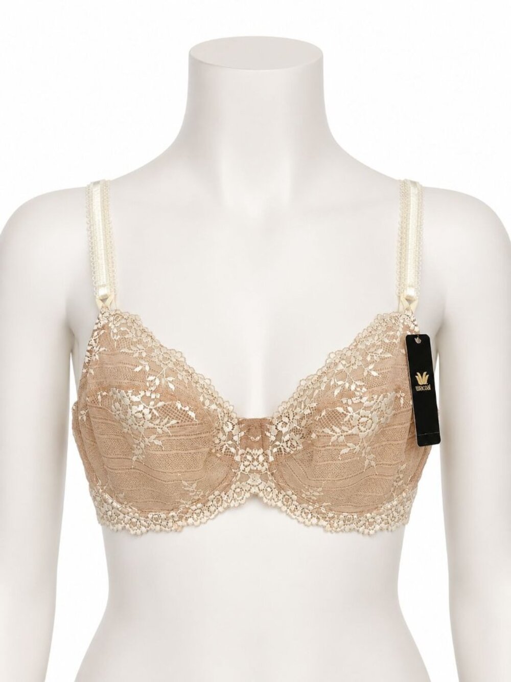 Wacoal size 36DD 61591 Embrace Lace Underwire Bra Nude Tan NEW